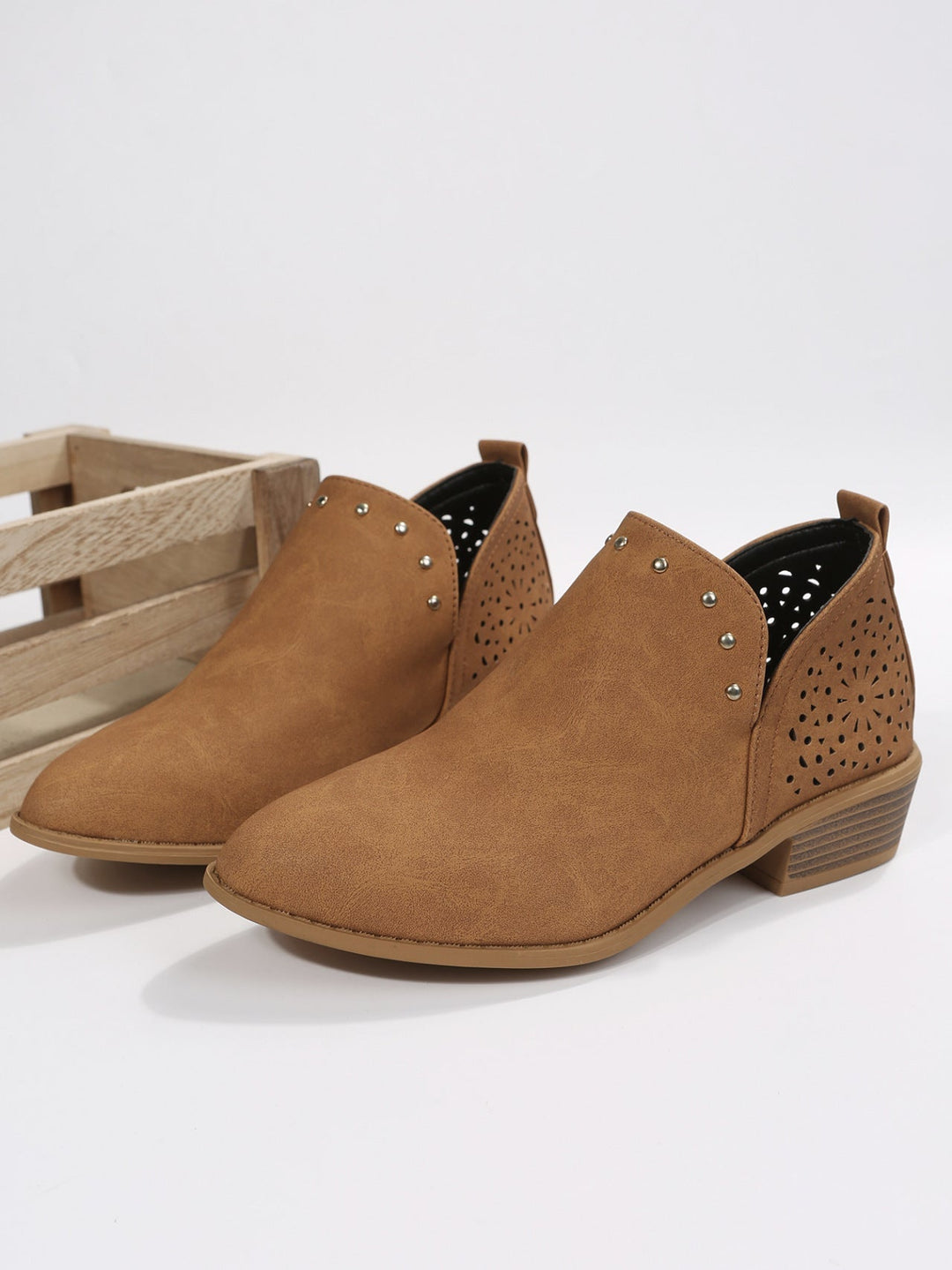 Ella - Low Cut Perforated Ankle Boot