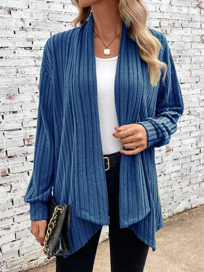 Esmeralda - Ribbed Drape Cardigan