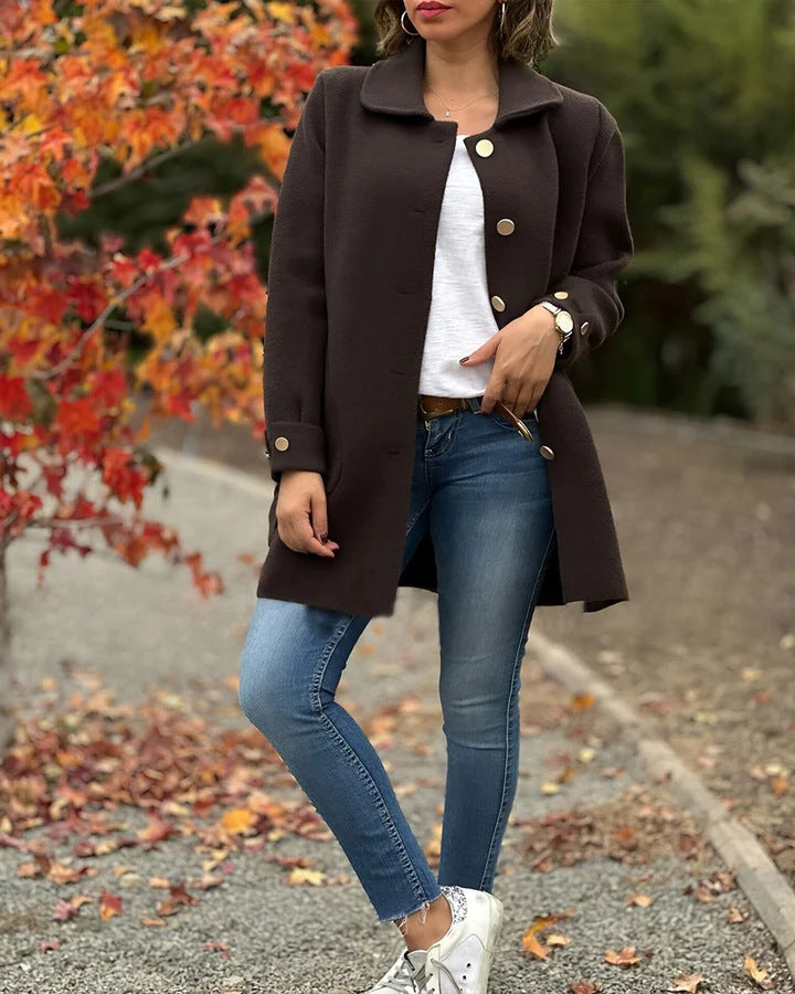 Natalie - Classic Oversized Coat with Bow Details
