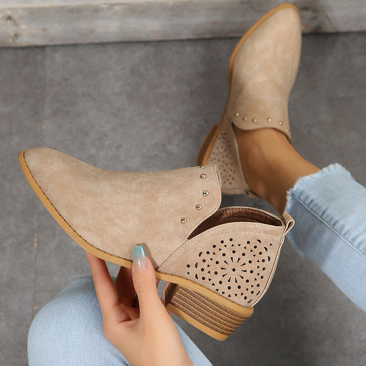 Ella - Low Cut Perforated Ankle Boot