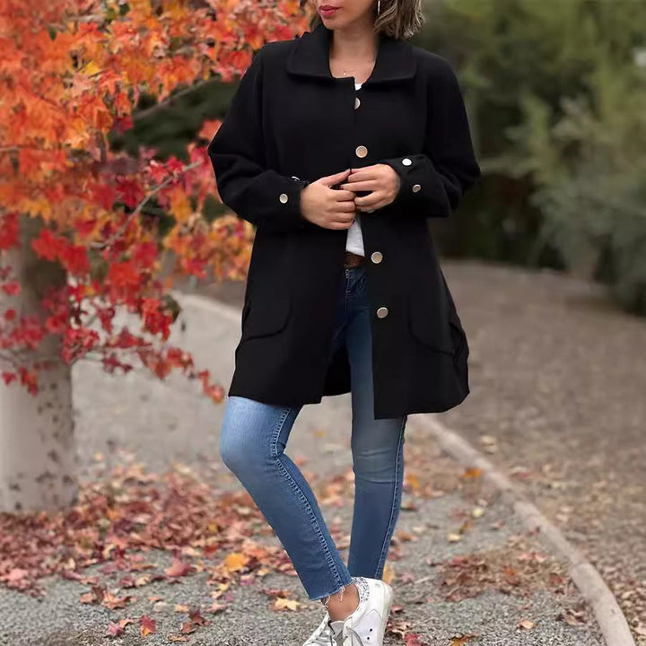 Natalie - Classic Oversized Coat with Bow Details