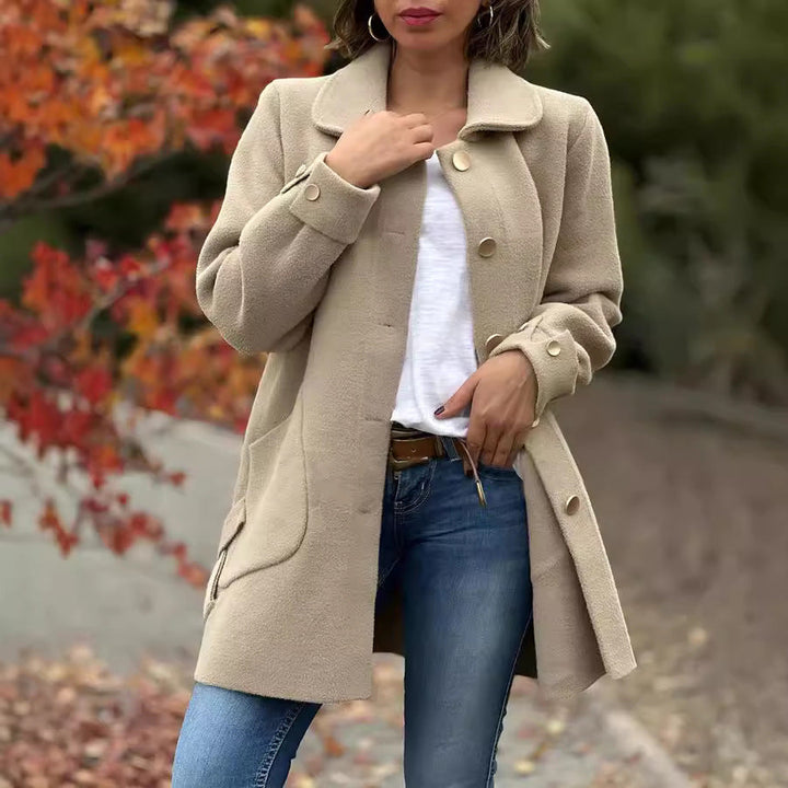 Natalie - Classic Oversized Coat with Bow Details