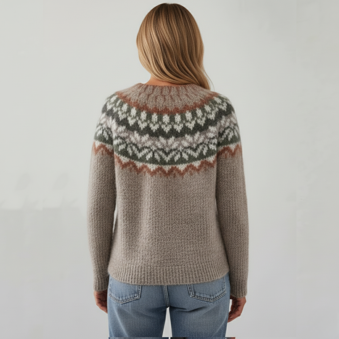 Lori - Classic Nordic Chevron Knit Sweater