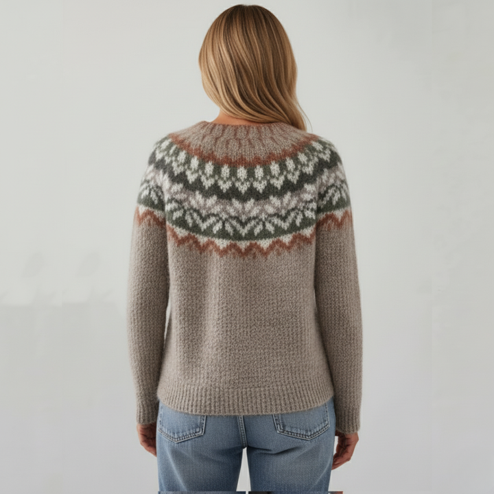 Lori - Classic Nordic Chevron Knit Sweater