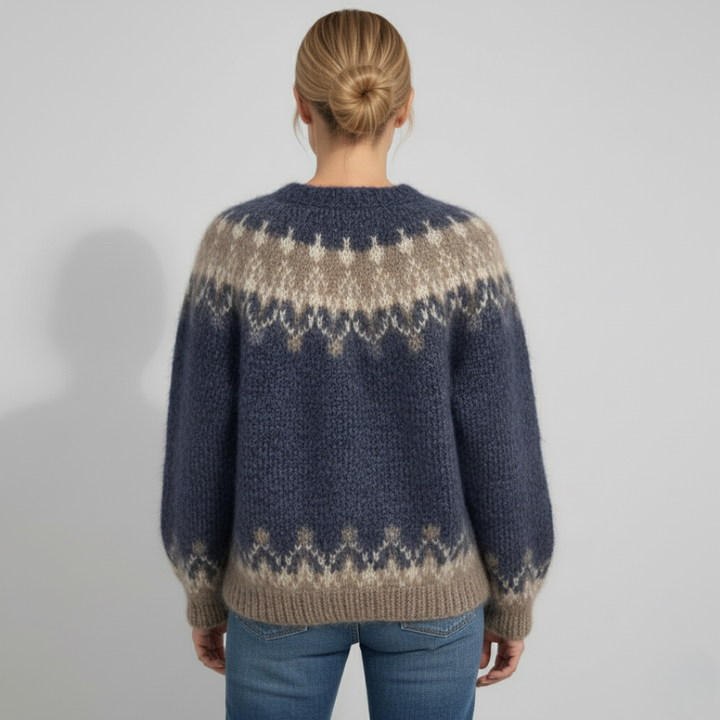 Teresa - Vintage Icelandic Pattern Knit Sweater