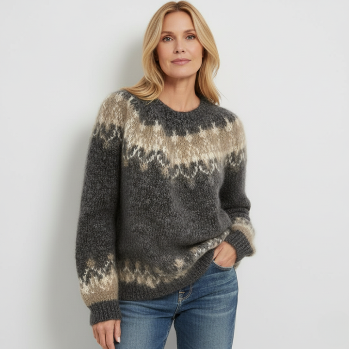 Martha - Vintage Icelandic Pattern Knit Sweater