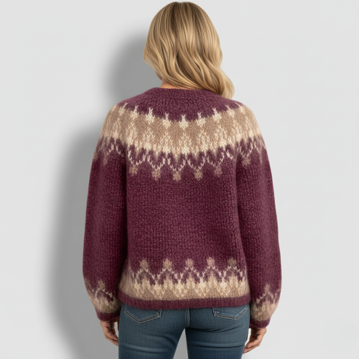 Rebecca - Vintage Icelandic Pattern Knit Sweater