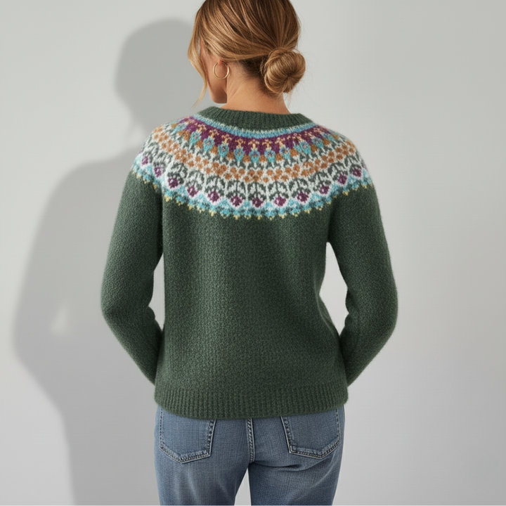 Joyce - Icelandic Bloom Yoke Knit Sweater