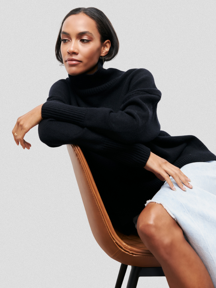 Annelise - High-collar knit sweater