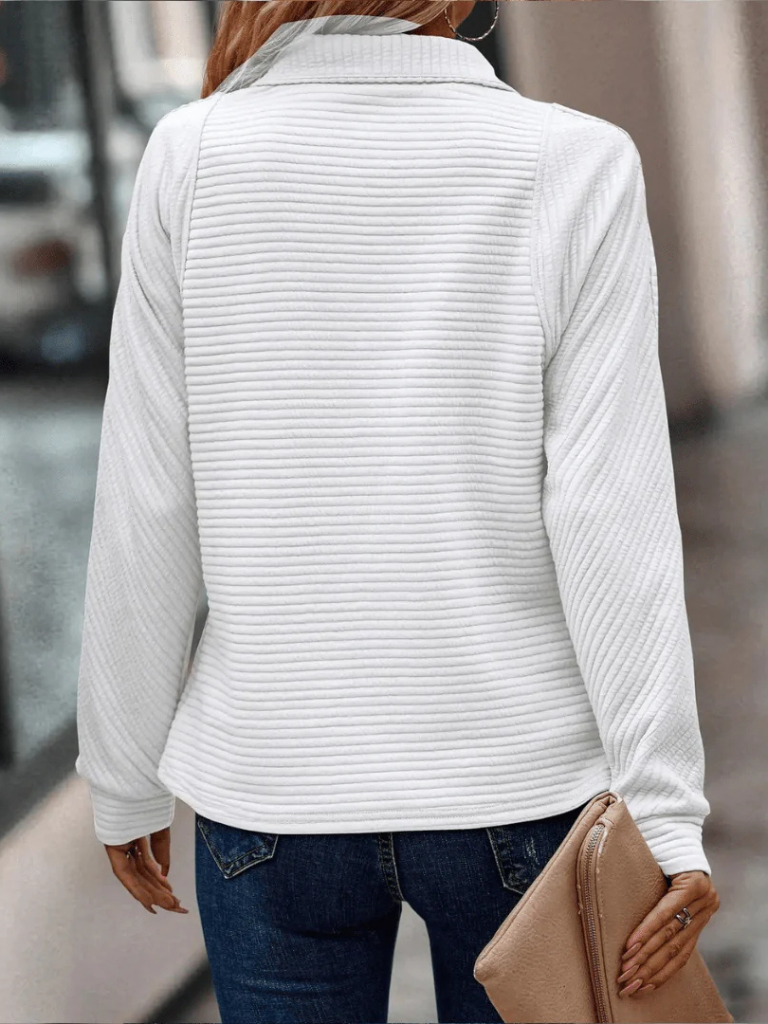 Leona - Ribbed half-zip sweater