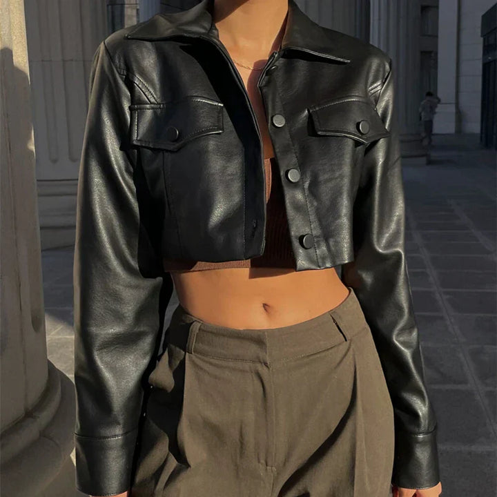 Harper - Elegant Faux Leather Jacket