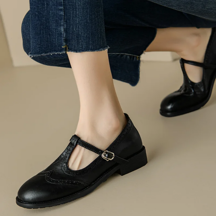 Stella - Polished T-Strap Mary Janes