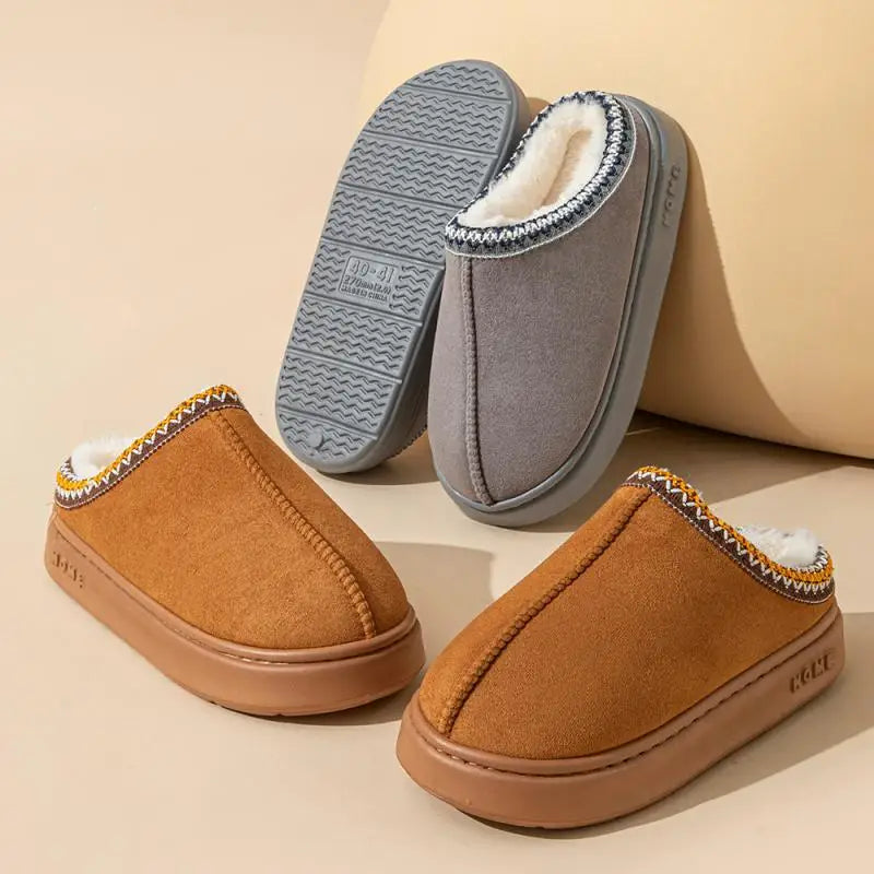 Freya - Chic Fluffy Platform Slides