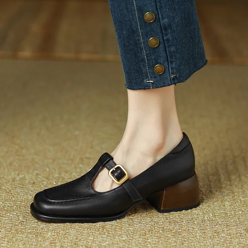 Clara - Elegant T-Strap Shoes