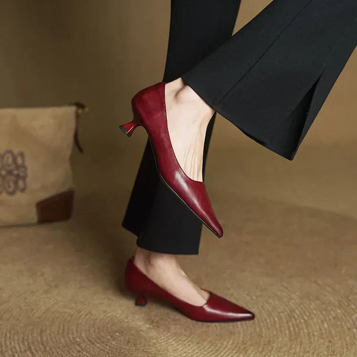 Madison - Refined Pointed Toe Leather Pumps