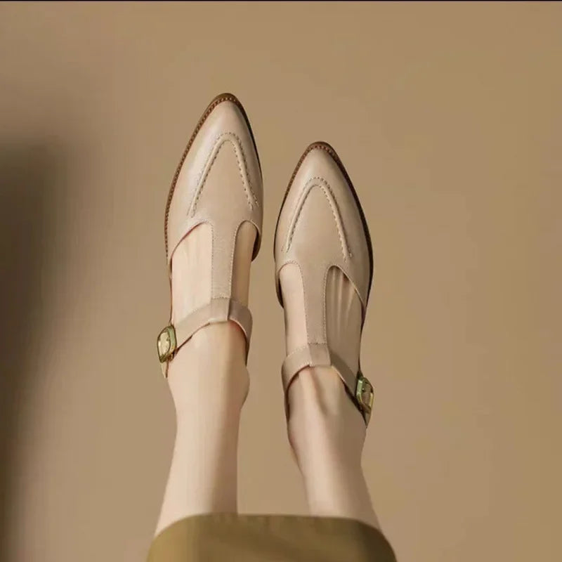 Brooke - Classic Buckle Leather Shoes