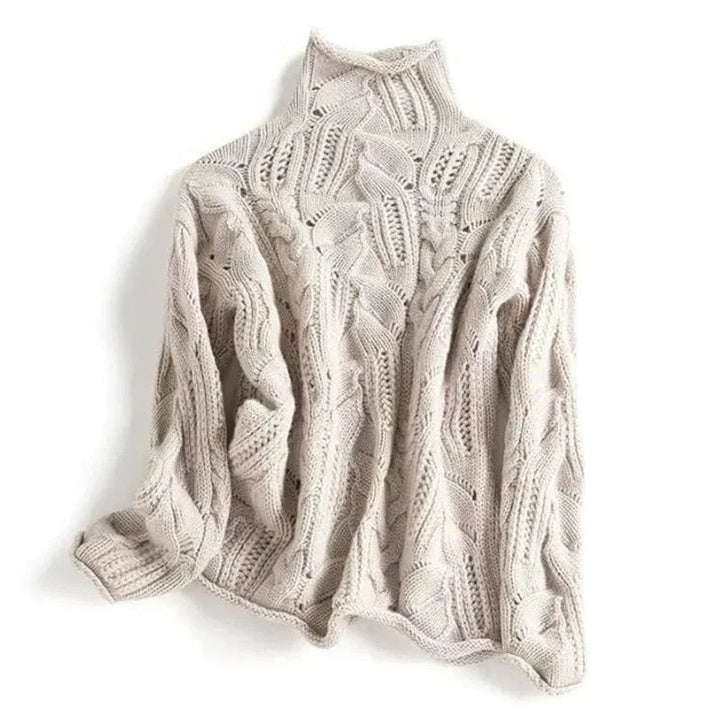 Vivienne - Cashmere Turtleneck with Cable Knit