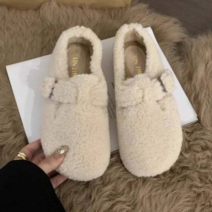 Amelia - Wool & Plush Mary Jane Flats