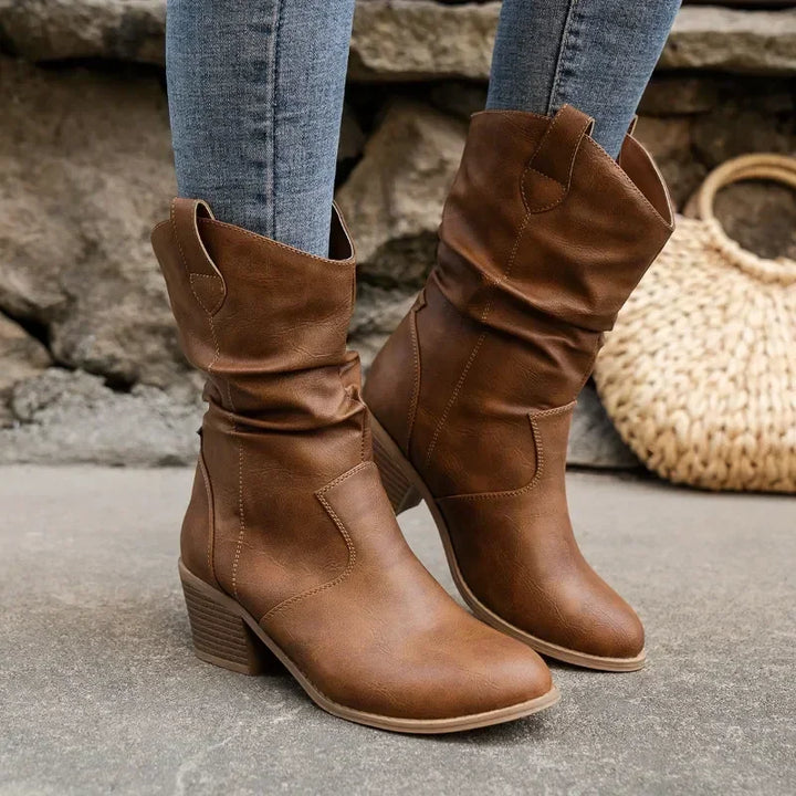 Zara - Classic Mid-Calf Western Boots