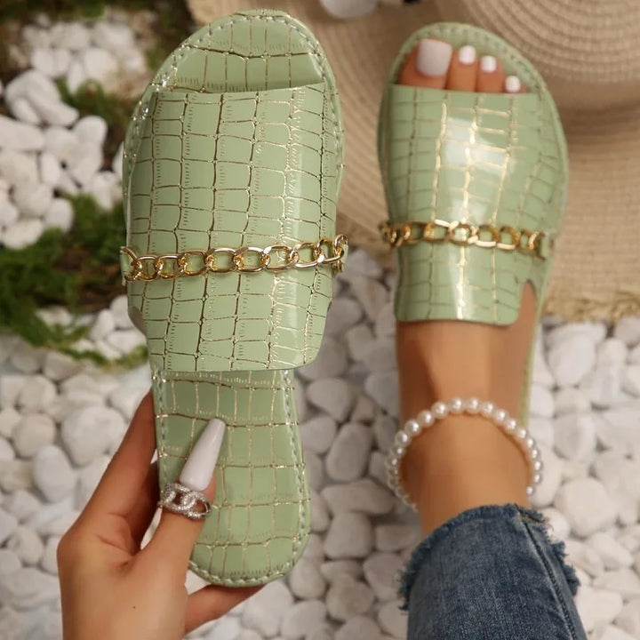 Nadia - Luxe Wedge Beach Flip-Flops