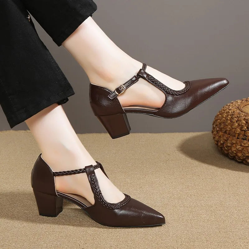 Lily - Classic T-Strap Shoes