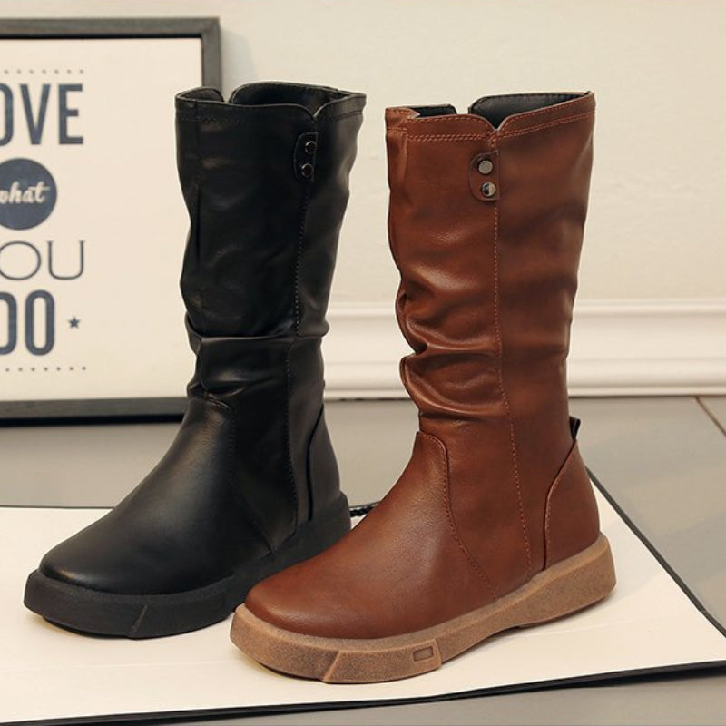 Jocelyn - Waterproof Vegan Leather Boots with Zipper