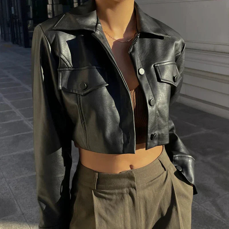 Harper - Elegant Faux Leather Jacket