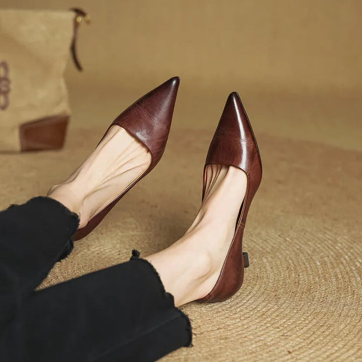 Madison - Refined Pointed Toe Leather Pumps