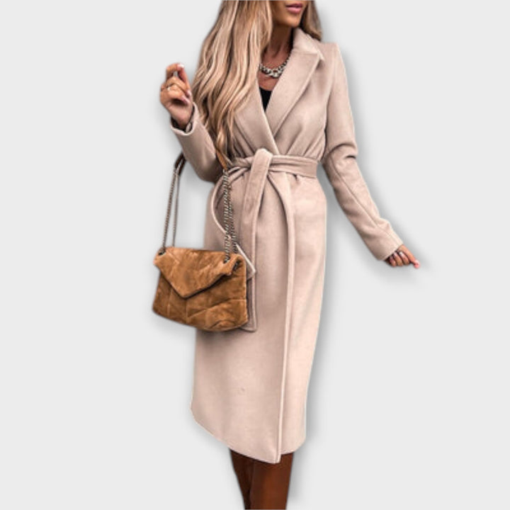 Alina - Chic Belted Long Coat