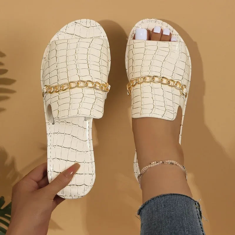 Nadia - Luxe Wedge Beach Flip-Flops