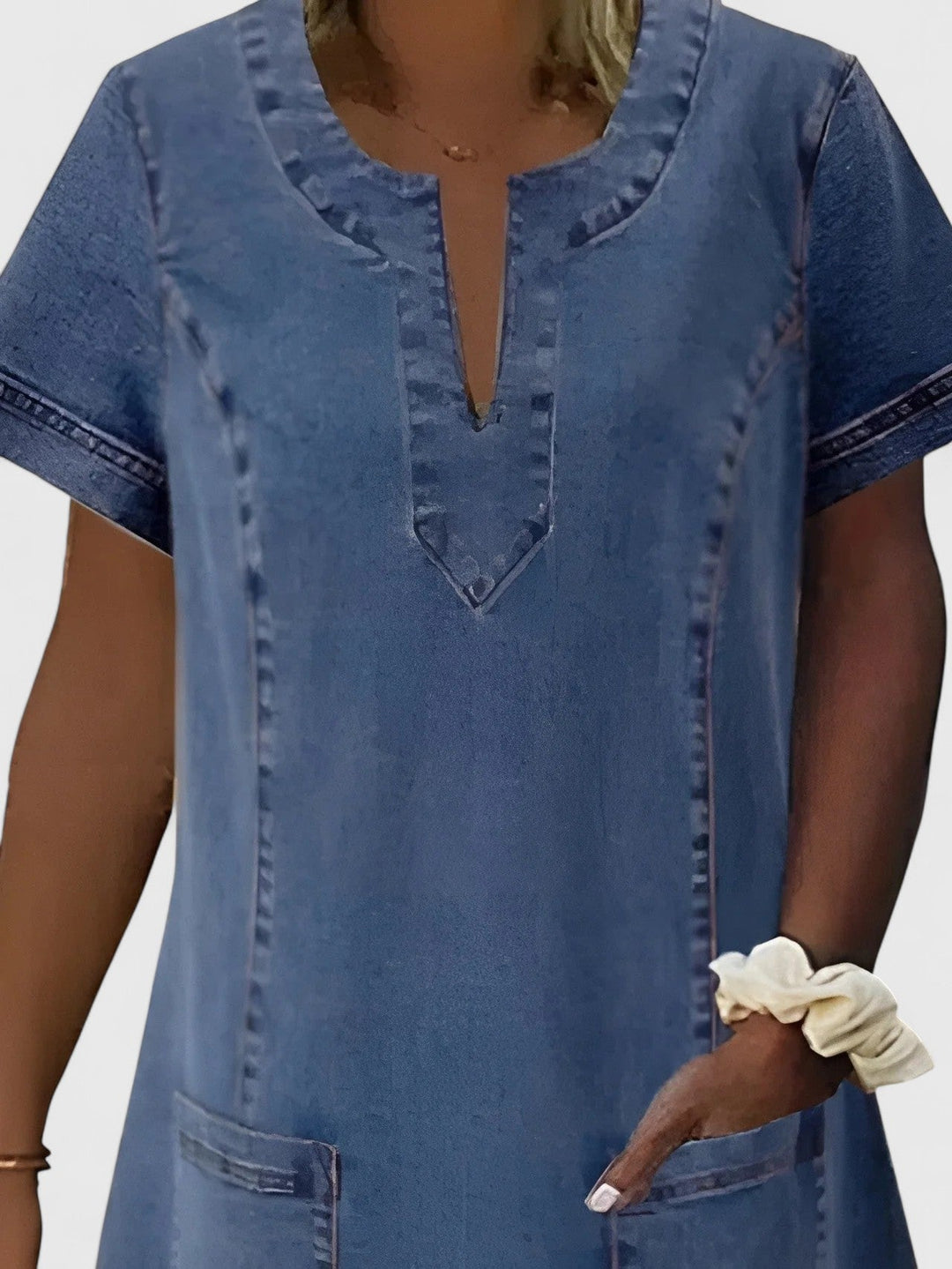 Olivia - Elegant Denim Dress