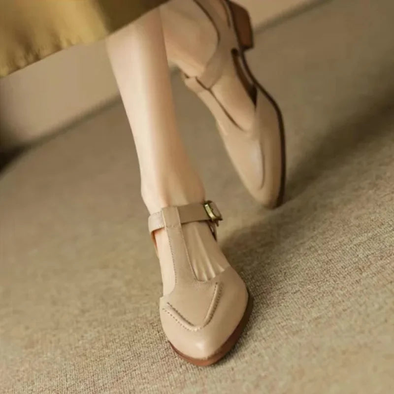 Brooke - Classic Buckle Leather Shoes