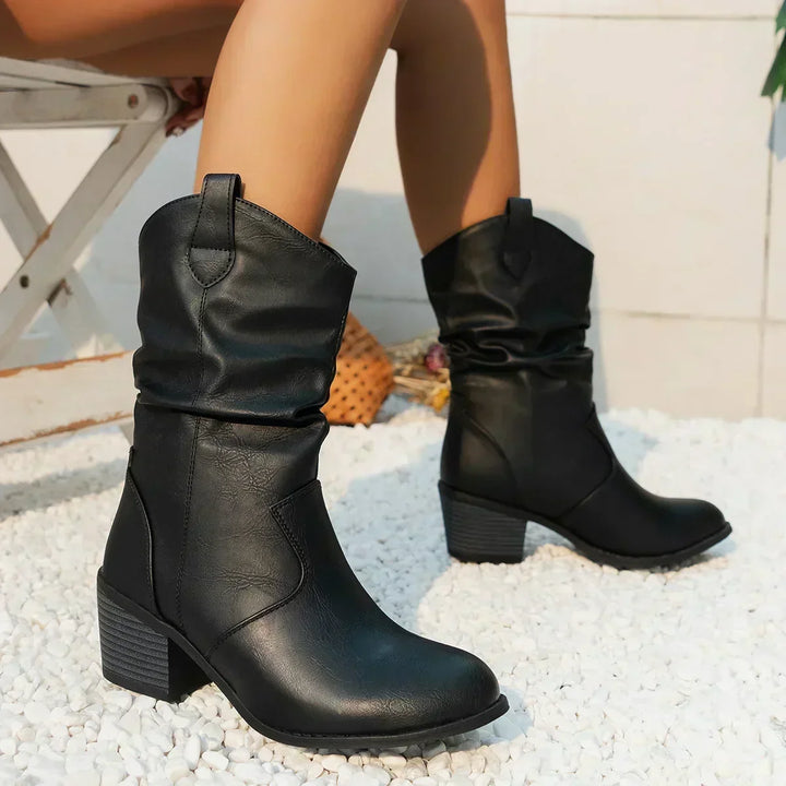 Zara - Classic Mid-Calf Western Boots