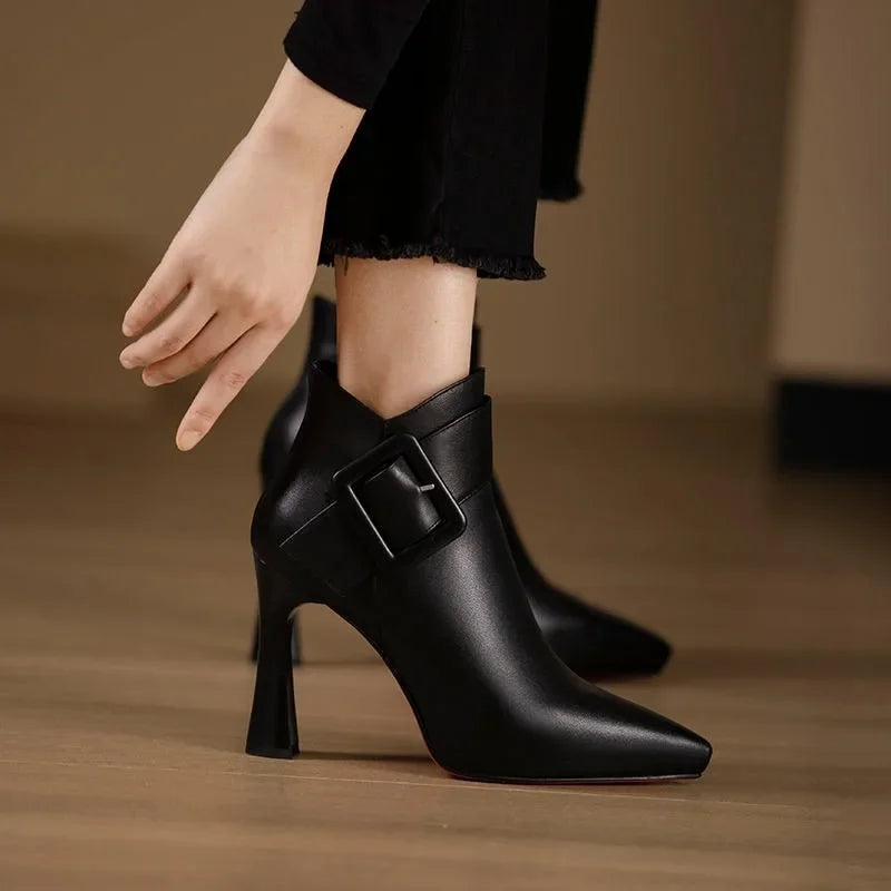 Renata - Buckle Heel Boots