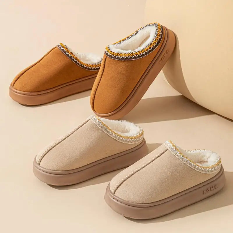 Freya - Chic Fluffy Platform Slides