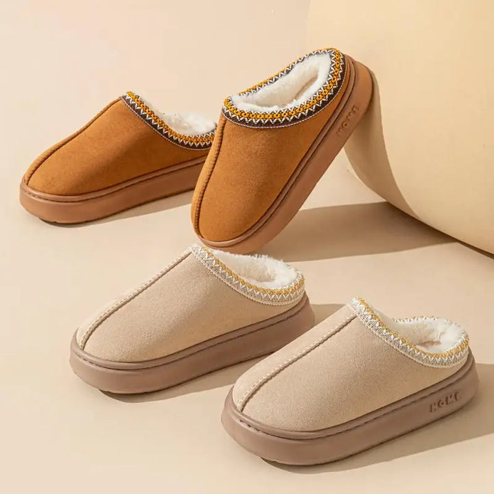 Freya - Chic Fluffy Platform Slides