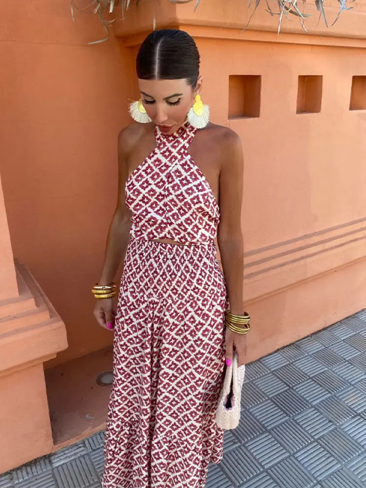 Mickay - Elegant Draped Midi Dress with Off-the-Shoulder Design