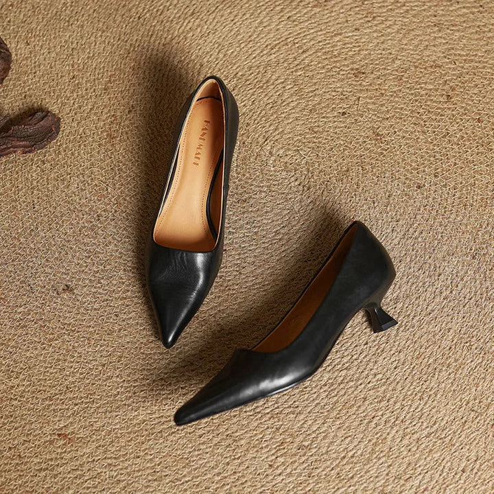 Madison - Refined Pointed Toe Leather Pumps