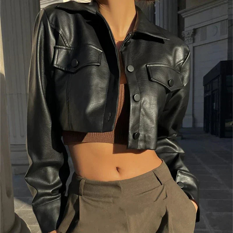 Harper - Elegant Faux Leather Jacket