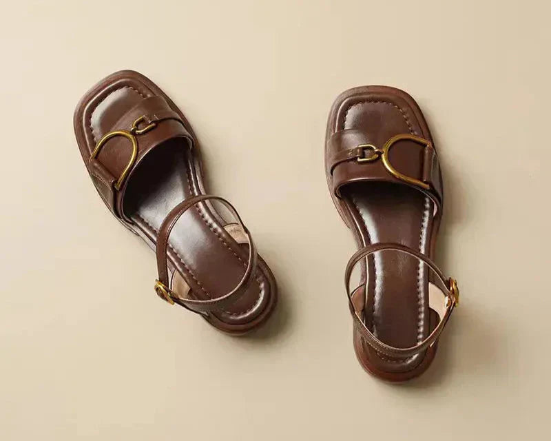 Ines - Buckled Flat Sandals