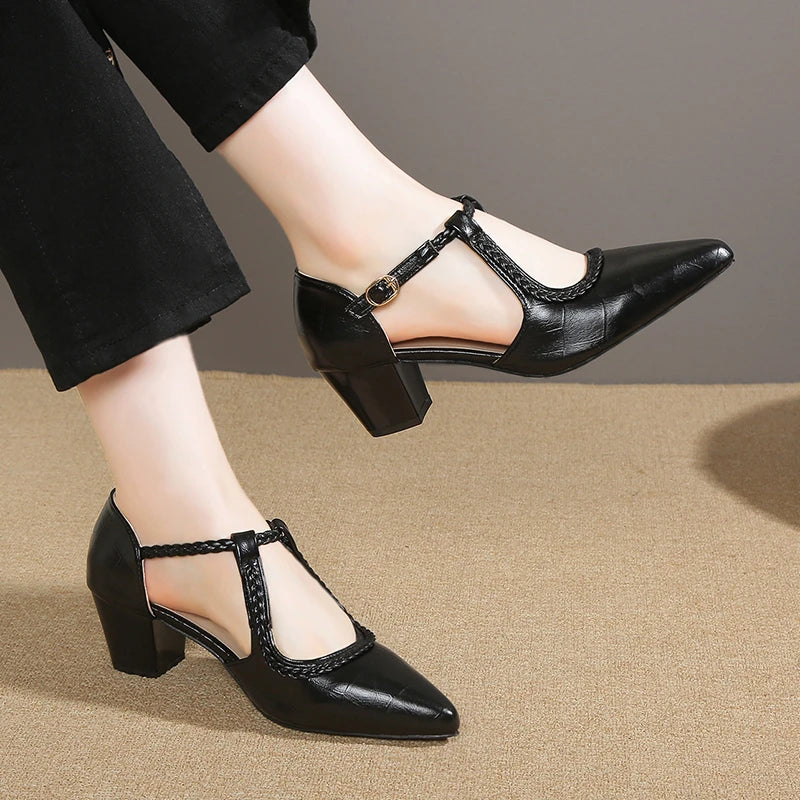 Lily - Classic T-Strap Shoes