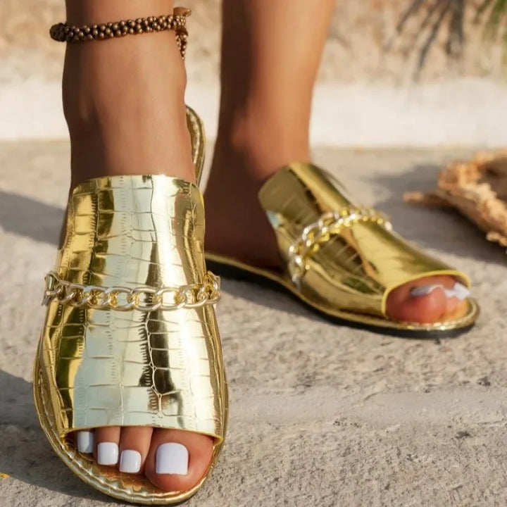 Nadia - Luxe Wedge Beach Flip-Flops