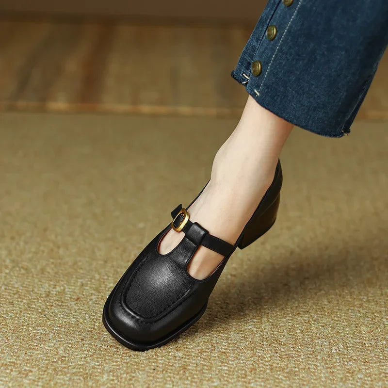 Clara - Elegant T-Strap Shoes