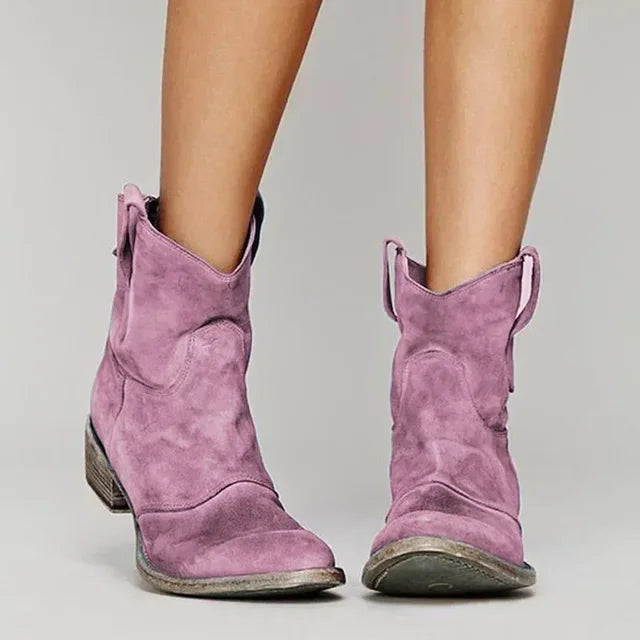 Fleur - Vintage Cowboy Ankle Boots