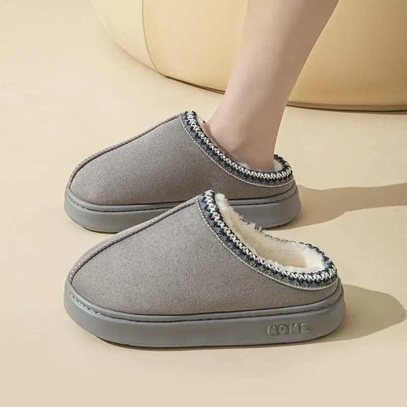 Freya - Chic Fluffy Platform Slides