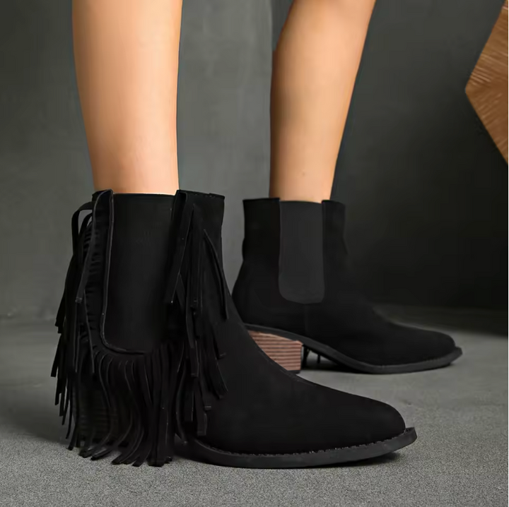 Ivy - Luxury Fringe Ankle Boots