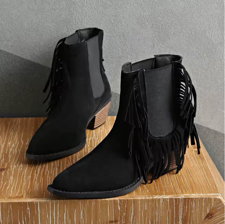 Ivy - Luxury Fringe Ankle Boots