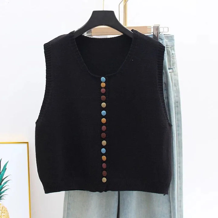 Jovie - Color-button Knit Vest