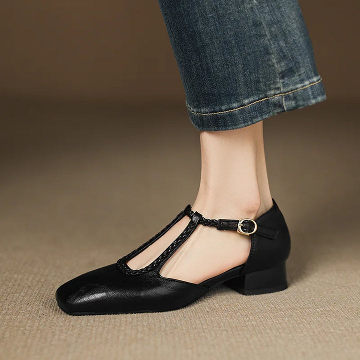 Charlotte - Retro Leather Flats