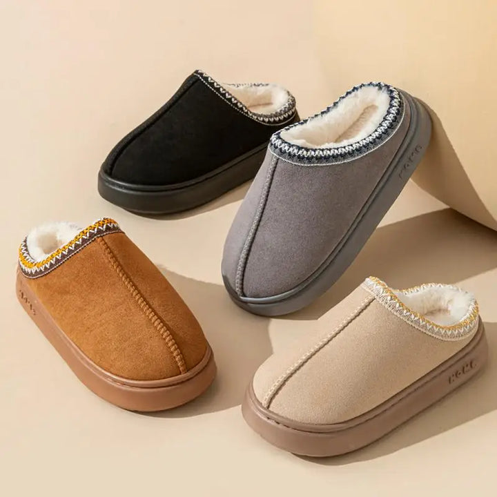 Freya - Chic Fluffy Platform Slides